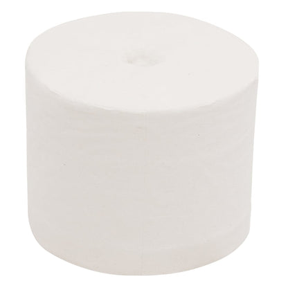 A plain, white Scott® Essential™ coreless toilet paper roll by Kimberly-Clark GmbH, photographed on a white background; 36 small rolls x 1000 sheets per box.
