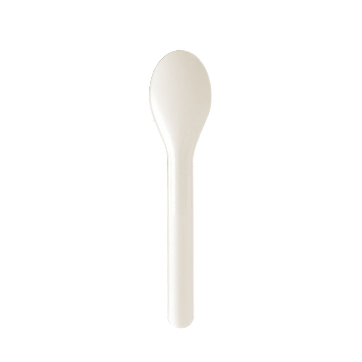 A PLUMA paper fiber spoon 150 mm from Duni GmbH is placed centrally on a white background.