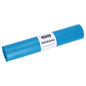 A roll of 15 blue DEISS garbage bags made from recycled LDPE 120 l - 62? by EMIL DEISS KG (GmbH + Co.), with a white label bearing the inscription "Garbage bags" and the brand name.