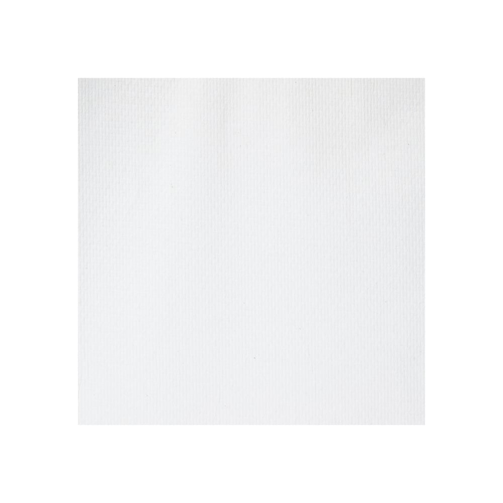 A monochrome white, finely textured napkin like the Scott® Essential™ Hand Towels - interfold / White / Small (15 x 340 sheets) from Kimberly-Clark GmbH, ideal for hygienic hand drying.