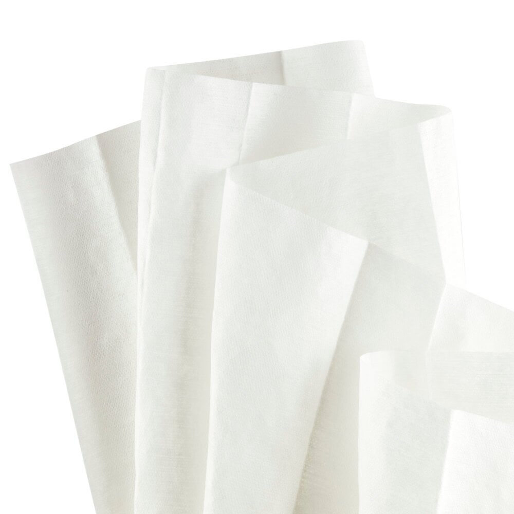 Several WypAll® X60 General Clean quarter-folded cleaning cloths from Kimberly-Clark GmbH are spread out against a white background, demonstrating their efficient cleaning for any task. Carton: 12 bags x 76 cloths.