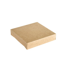 A closed, square Viking Block Lid Brown Cardboard/PE Box from Duni GmbH (140x140x29 mm), photographed against a white background.