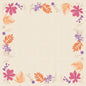 Die quadratische beigefarbene Dunicel-Mitteldecke 84x84 "Bright Autumn" von Duni GmbH zeigt eine Bordüre aus Herbstblättern, orangefarbenen Zweigen und lila Blüten - ideal als dekorativer Tischschmuck. Packung: 20 Stück.