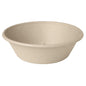 The Classic Bowl 1000 ml - uncoated Brown Bagasse 194x194x60 by Duni GmbH is an eco-friendly, round disposable bowl with a smooth rim and shallow depth - ideal for sustainable dining; package contains 40 pieces.