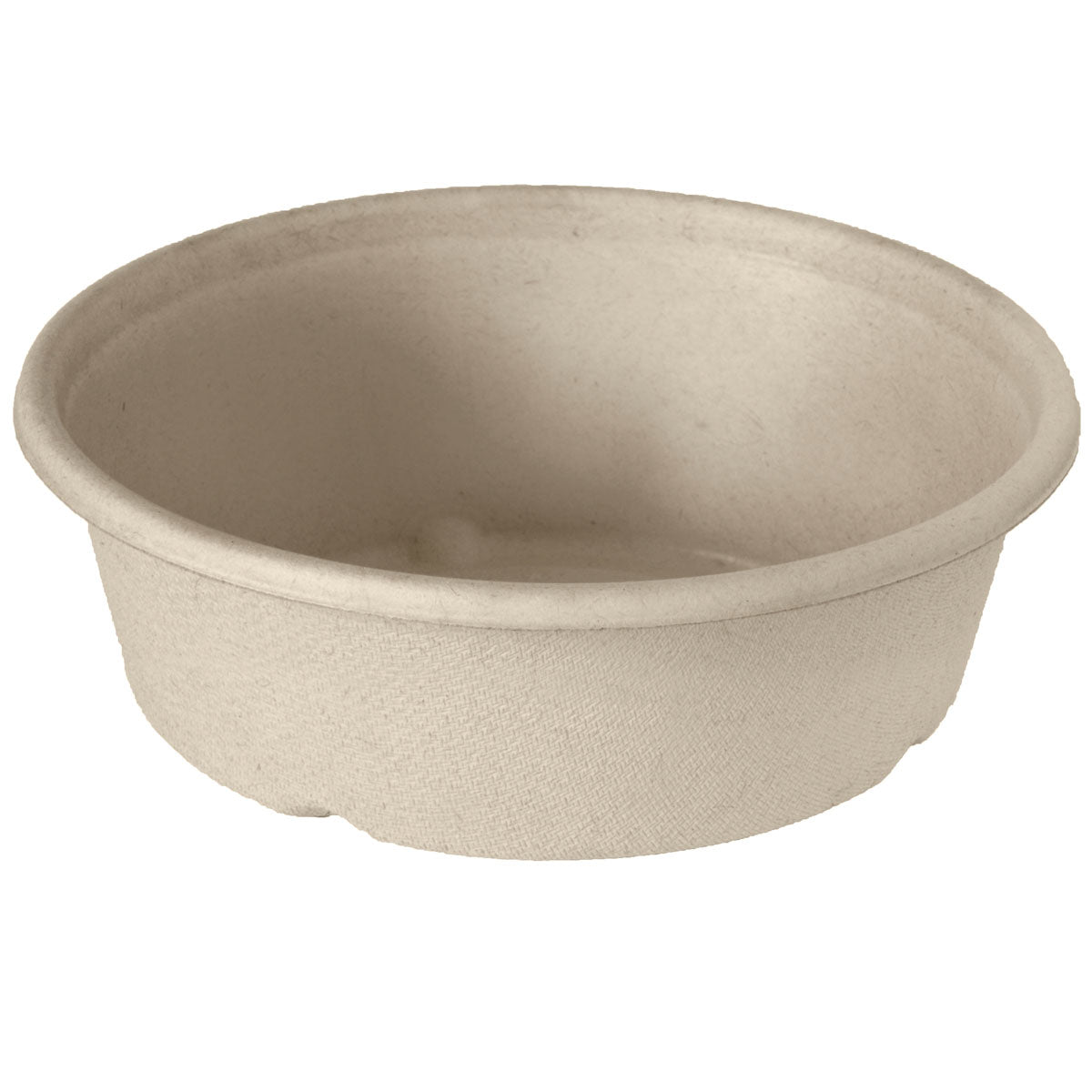 The Duni GmbH Classic Bowl 900 ml, a round beige brown bagasse BAT/PLA-coated bowl (194x194x53 mm), has a thick rim and a textured surface. Biodegradable, depicted empty against a white background. Package: 40 pieces.