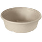 The Duni GmbH Classic Bowl 900 ml, a round beige brown bagasse BAT/PLA-coated bowl (194x194x53 mm), has a thick rim and a textured surface. Biodegradable, depicted empty against a white background. Package: 40 pieces.
