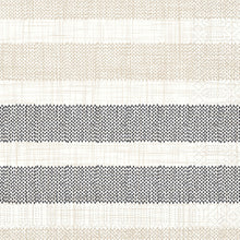 Das Zellt.-Serv. 40, 3-lagig, 1/4 Rigato in schwarz von Duni GmbH zeichnet sich durch abwechselnd beige, weiße und schwarze Streifen mit einer strukturierten Gitteroptik aus - ideal für elegante Tischdekorationen oder als perfekte Ergänzung zu schwarzen Servietten. Packung mit 250 Servietten.