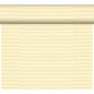 A partially unrolled roll of the DC-Tete a Tete 0.4x24m Tessuto cream from Duni GmbH showcases its light yellow, subtly striped texture that creates an elegant, soft layered look reminiscent of high-quality fabric - a stylish table decor in a package.