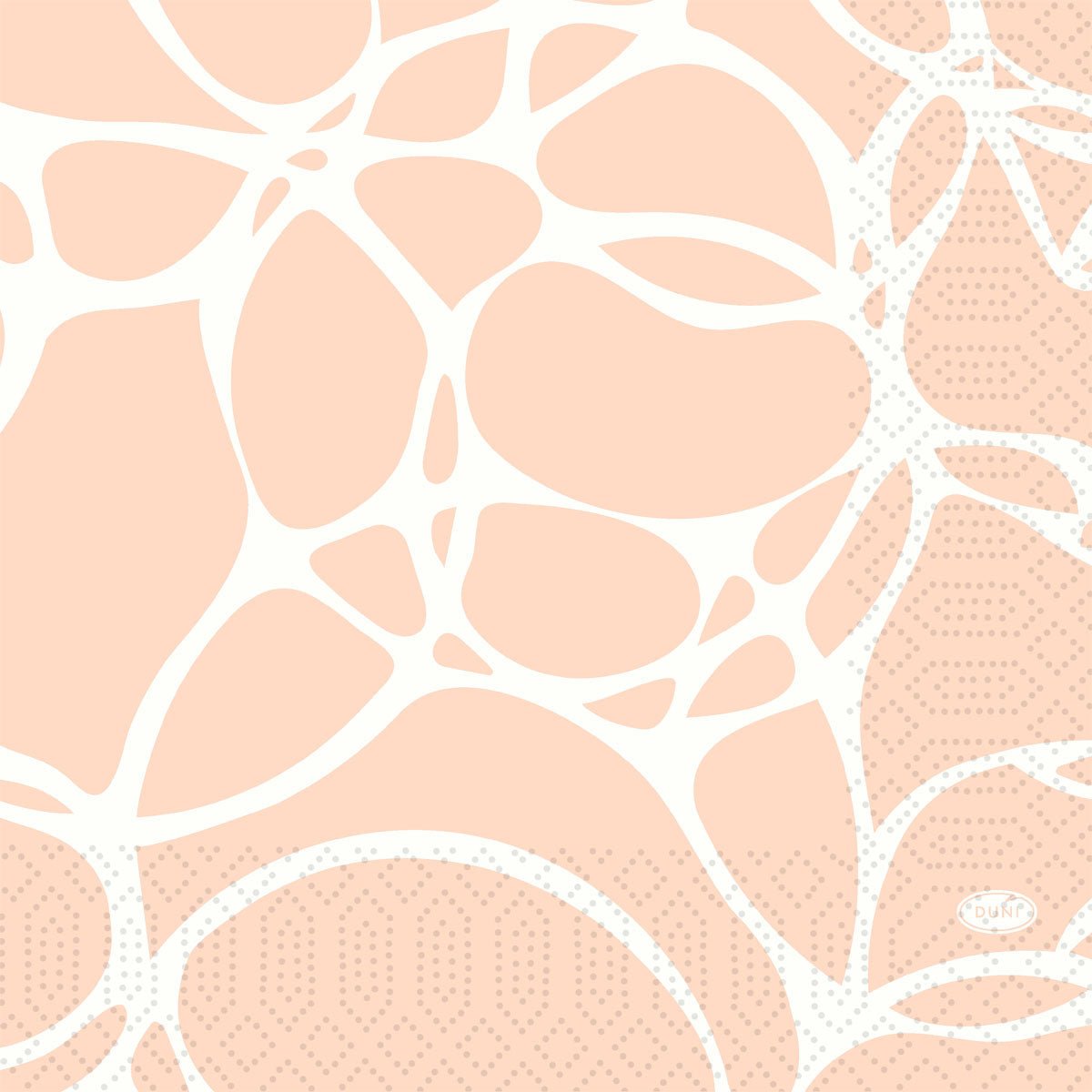 Modern abstract peach-white pattern with dotted and dashed accents creates a stylish look - ideal for high-quality paper napkins, like the Duni GmbH napkins 33 cm 3-ply 1/4-fold Ocean Pink paper napkins (pack, 50 pieces).
