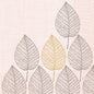 The napkins 33x33 3-ply 1/4 Aspen from Duni GmbH feature bordered gray leaves and a central yellow leaf on a textured light pink background. This pack of 250 napkins adds elegance to any set table.