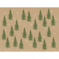 The paper placemats 30x40cm Humble Trees from Duni GmbH feature a brown, recyclable paper background with rows of green fir trees and white snowflakes, offering an eco-friendly, wintery design. Pack of 250 pieces.