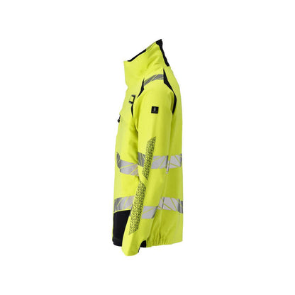 Jacket, ULTIMATE STRETCH work jacket Multisafe, hi-vis yellow/black-blue