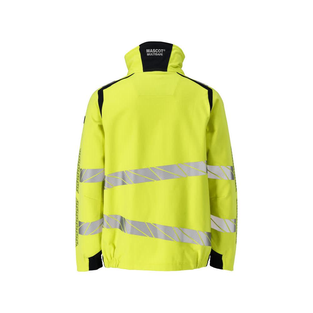 Jacket, ULTIMATE STRETCH work jacket Multisafe, hi-vis yellow/black-blue