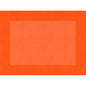 Ein rechteckiges Bild mit sich kreuzenden Linien, einem dunkleren orangefarbenen Rand und einem helleren orangefarbenen Zentrum - das passt zu den stilvollen Bio-Dunicel-Sets 30x40 Linnea sun orange der Duni GmbH: hochwertige, biologisch abbaubare Tischsets (100 Stück).