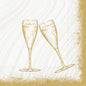 A simple gold line drawing of two champagne glasses on a white background with gold flecks—perfect for Duni GmbH 33 3-ply 1/4 Sparkly Cheers white napkins (50 count) for stylish parties or celebrations.