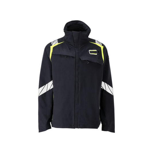Jacket, ULTIMATE STRETCH work jacket Multisafe, black blue/hi-vis yellow
