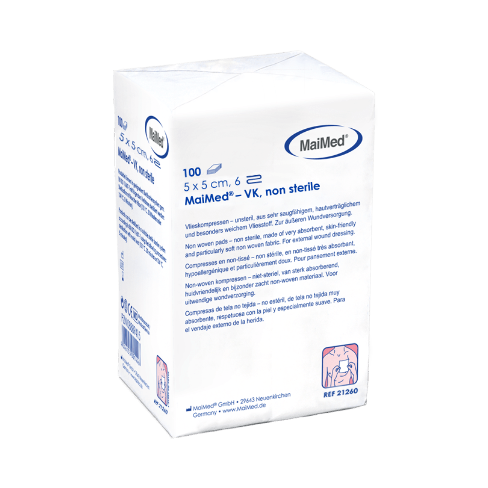 MaiMed-VK non-sterile fleece compresses of 100 pieces/paper bag