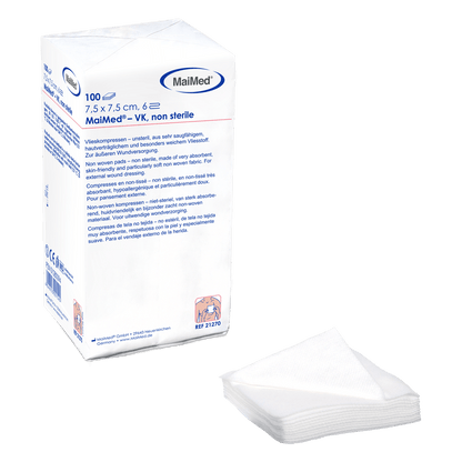 MaiMed-VK non-sterile fleece compresses of 100 pieces/paper bag
