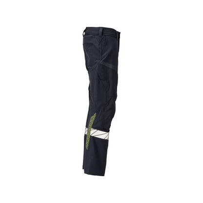 Trousers, knee pockets, ULTIMATE STRETCH trousers Multisafe, black blue/hi-vis yellow