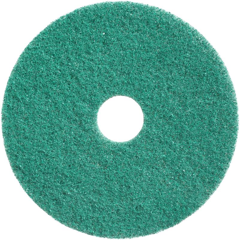The Twister Pad, green from Diversey Deutschland GmbH & Co. OHG is a round maintenance cleaning pad with a hole and textured surface – ideal for effective cleaning of stone floors.
