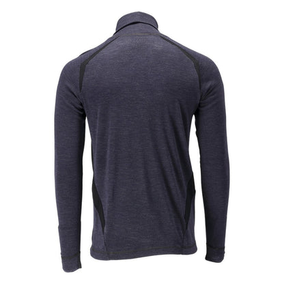 Functional undershirt, turtleneck, wool undershirt Multisafe, black-blue