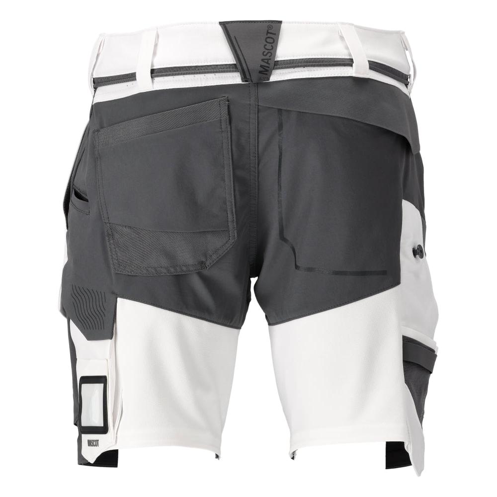 Shorts, stretch, light weight shorts, white/anthracite gray
