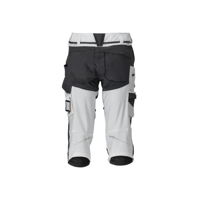 Three-quarter trousers, knee pockets, stretch craftsman three-quarter trousers, white/anthracite grey