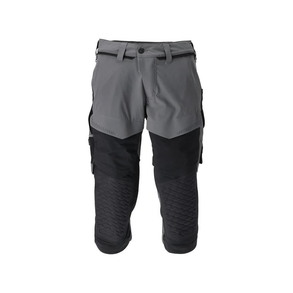 Three-quarter trousers, knee pockets, stretch craftsman three-quarter trousers, anthracite grey/black