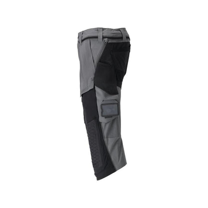 Three-quarter trousers, knee pockets, stretch craftsman three-quarter trousers, anthracite grey/black