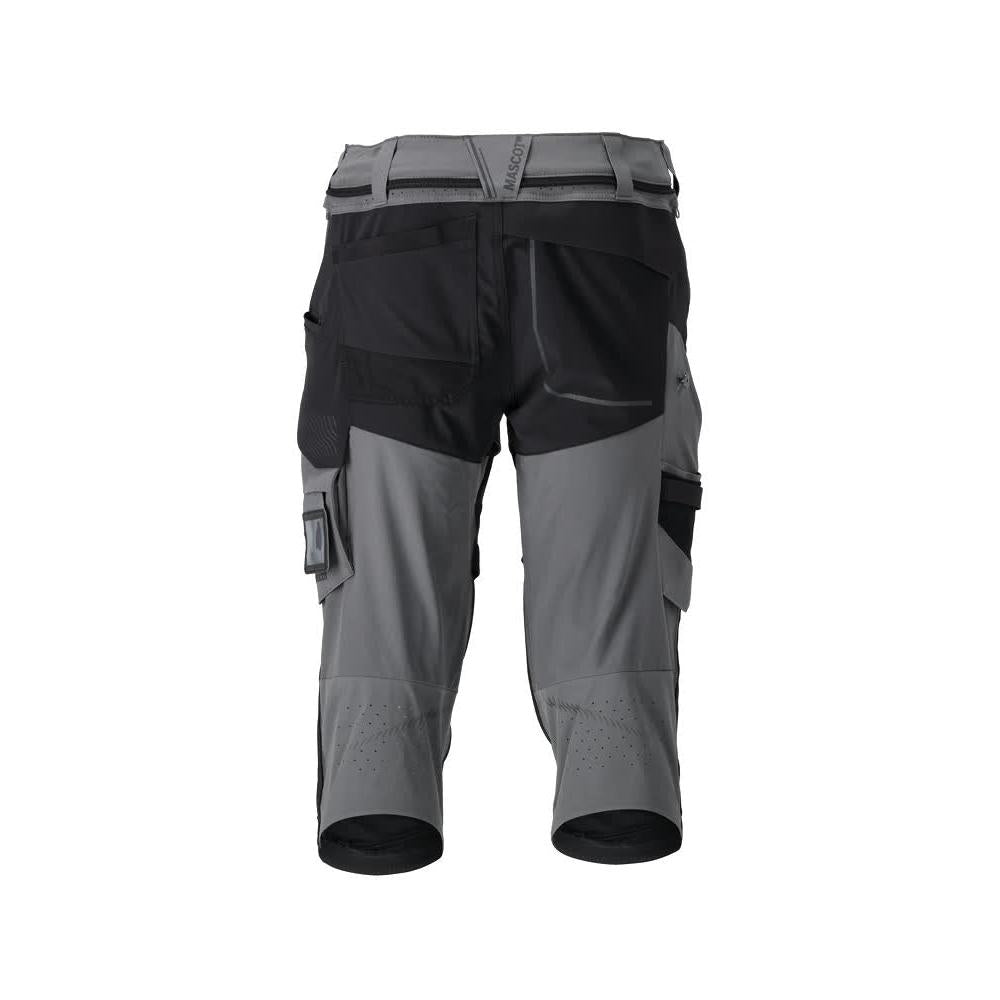Three-quarter trousers, knee pockets, stretch craftsman three-quarter trousers, anthracite grey/black