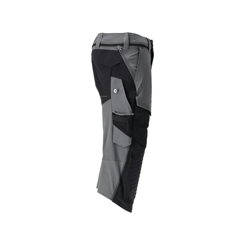 Three-quarter trousers, knee pockets, stretch craftsman three-quarter trousers, anthracite grey/black