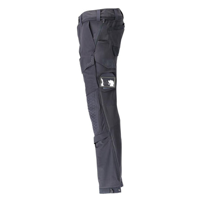 Trousers, knee pockets, stretch, light trousers, black-blue