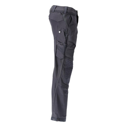 Trousers, knee pockets, stretch, light trousers, black-blue