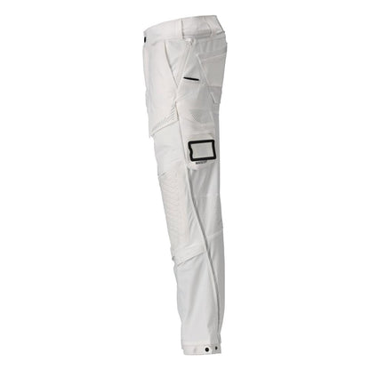 Trousers, knee pockets, stretch, light trousers, white