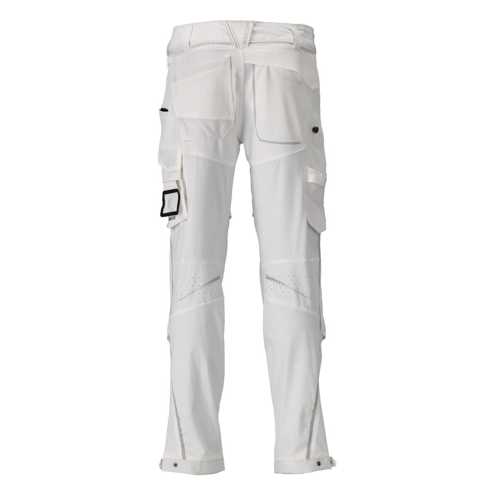 Trousers, knee pockets, stretch, light trousers, white