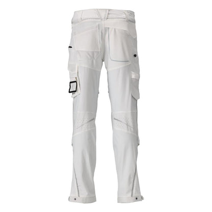 Trousers, knee pockets, stretch, light trousers, white