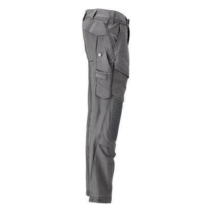 Trousers, knee pockets, stretch, light trousers, anthracite grey