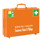 The W. Söhngen GmbH First Aid Senior Home and Care MT-CD orange filled First Aid Box (1 piece) is a bright orange first aid box with medical symbols, green/white pictograms and contains Aluderm® quality dressing materials.