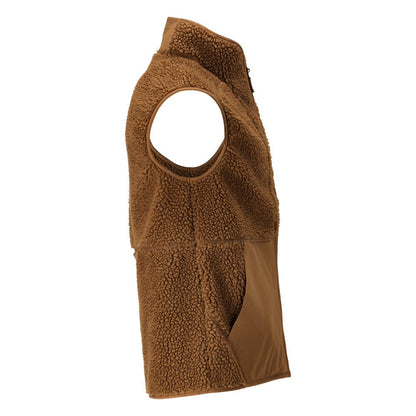 Fiber fur vest with zipper thermal vest