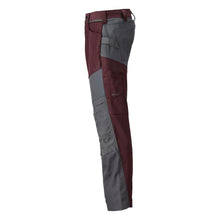 Trousers with knee pockets trousers, bordeaux/anthracite grey