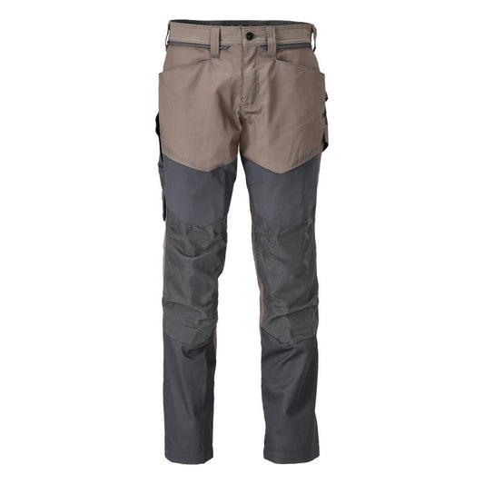 Trousers with knee pockets trousers, dark sand beige/anthracite grey