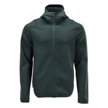 Fleece sweater, hood, zip microfleece jacket, forest green