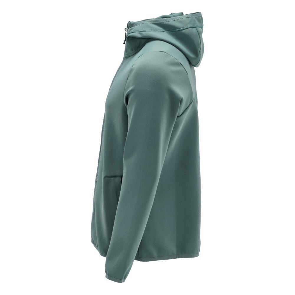 Fleece sweater, hood, zip microfleece jacket, light forest green