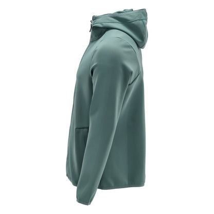 Fleece sweater, hood, zip microfleece jacket, light forest green