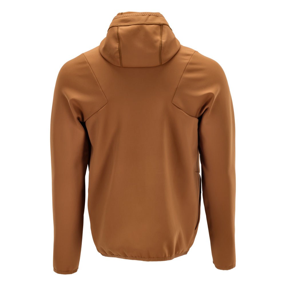 Fleece sweater, hood, zip microfleece jacket, nut brown
