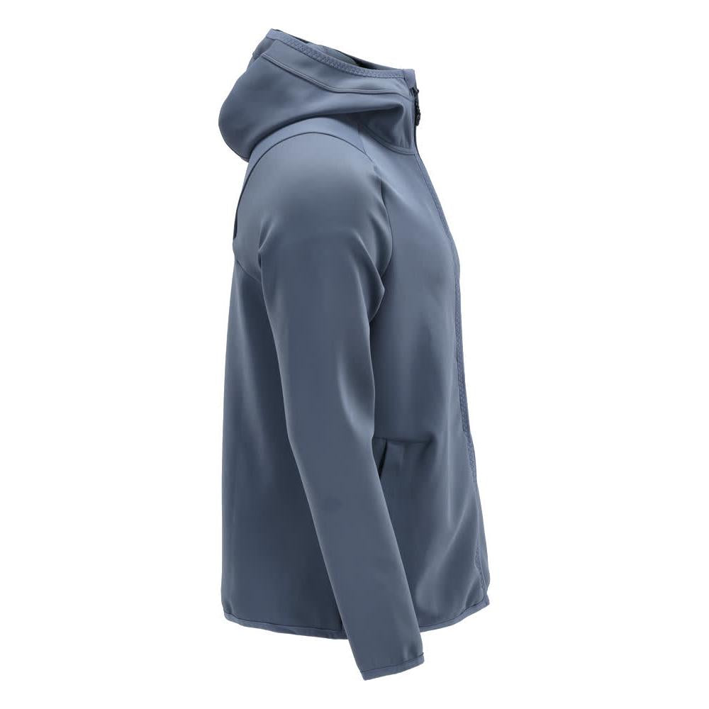 Fleece sweater, hood, zipper microfleece jacket, stone blue