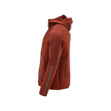 Fleece sweater, hood, zip microfleece jacket, autumn red