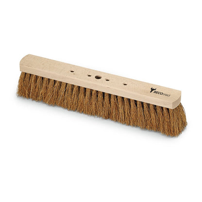 The Nölle Profi-Bürste BECOnnect hall broom natural coconut from Nölle Profi Brush Bürsten- & Pinseltechnik e.K. features a wide, stiff coconut fiber head, multiple handle holes, and a lightweight wooden block - ideal for eco-friendly cleaning.