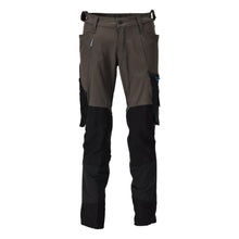 Trousers with knee pockets, stretch, light trousers, dark anthracite/black