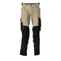 Trousers with knee pockets, stretch, light trousers, light khaki/black
